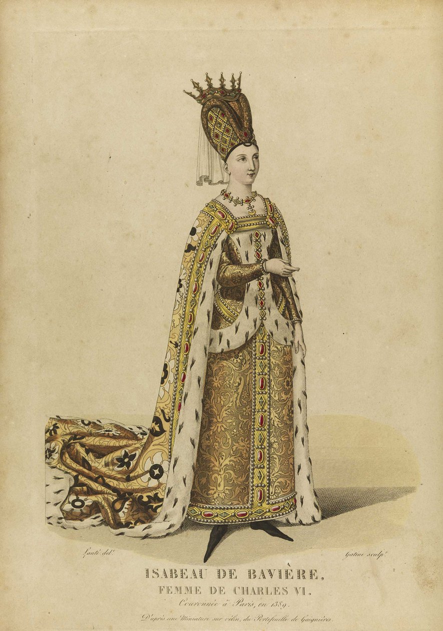 Isabeau de Baviere, dronning av Frankrike (Isabelle de Baviere, ou de Wittelsbach Ingolstadt av Georges Jacques Gatine