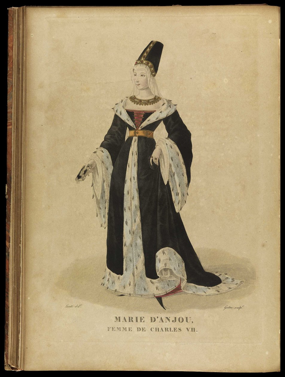 Marie av Anjou, dronning av Frankrike, slutten av 1700-tallet. av Georges Jacques Gatine