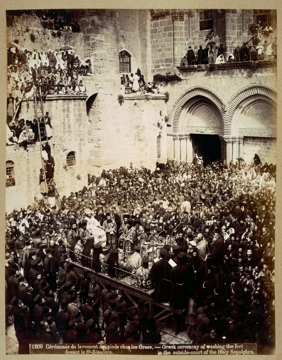 Seremoni for fotvasking, Den hellige gravs kirke, Jerusalem av Georges Jeannin