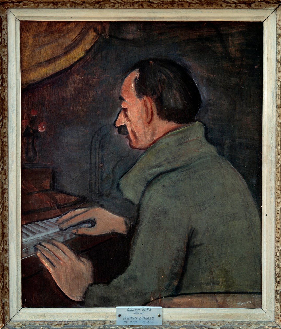 Portrett av Maurice Utrillo (1883-1955), fransk maler. Maleri av Georges Kars (1882-1955), 1900-tallet. Olje på lerret. Mål: 0,56 X 0,47 m. Lyon. Museum of Fine Arts. Forsiktig! Bruk av dette verket kan være underlagt en tredjeparts autorisasjonsforespørse av Georges Kars