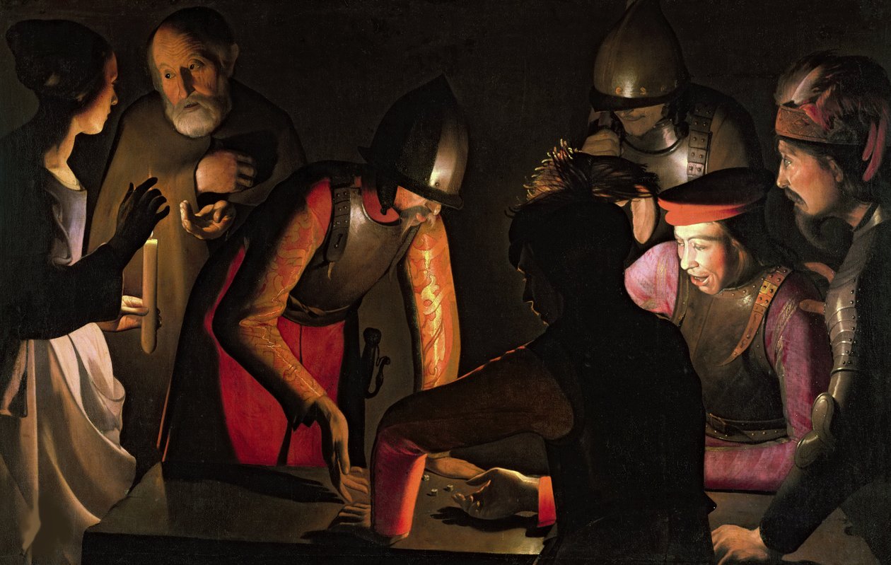 Fornektelsen av Saint Peter, 1650. av Georges La Tour de