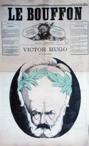 Karikatur av Victor Hugo (1802-85) fra forsiden av 