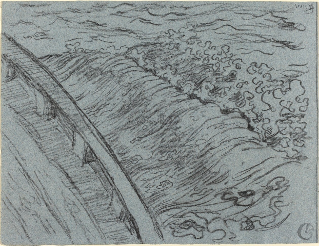 Havet utenfor kanten av en båt, Bretagne av Georges Lacombe