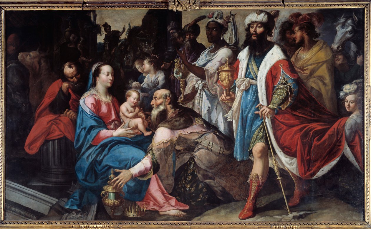 Tilbedelse av magiene. Maleri av Georges Lallemand (1575 - 1635) av Georges Lallemand