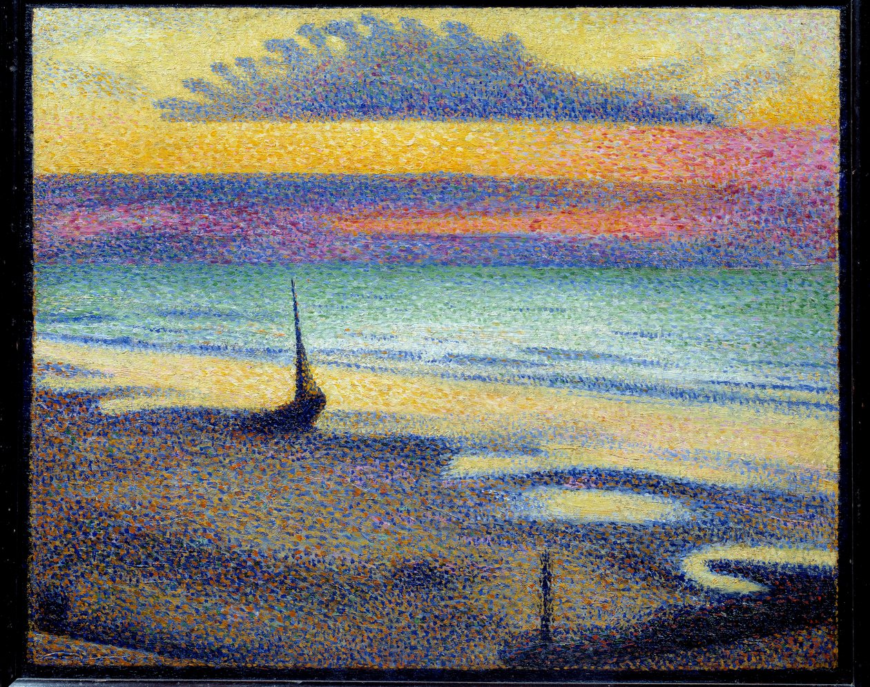 Strand i Heist (Knokke-Heist eller Knokke-Heist, Belgia). Maleri Georges Lemmen (1865-1916) Ec. Bel. av Georges Lemmen