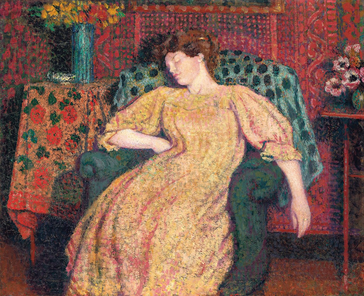 Sovende, eller The Siesta, ca. 1906 av Georges Lemmen