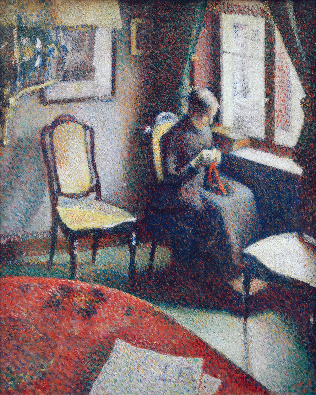 Kvinne syr ved vinduet av Georges Lemmen