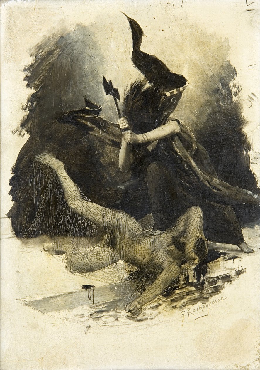 Gammel kampscene, ca. 1880 av Georges Marie Rochegrosse