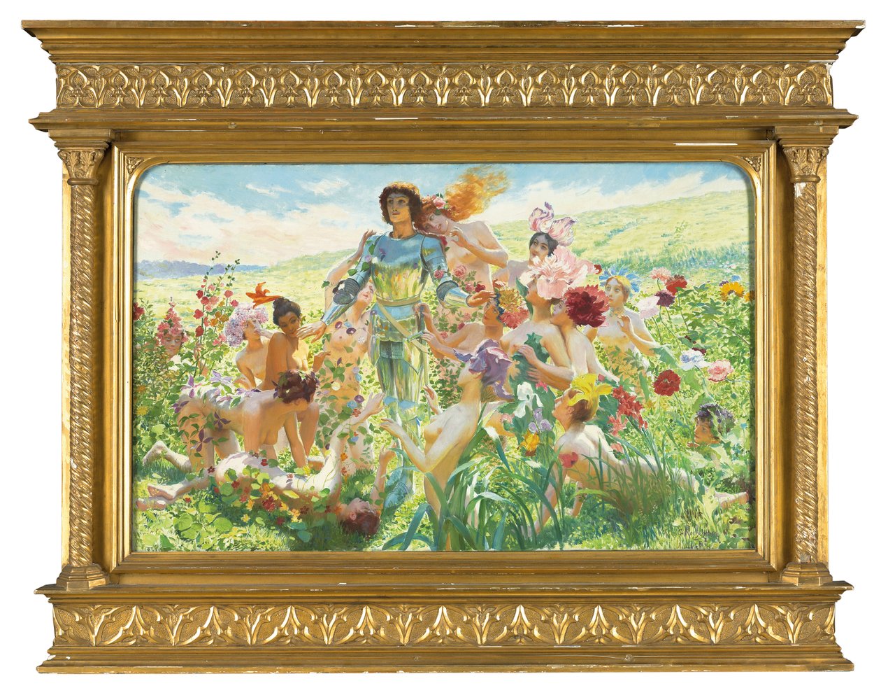 The Flower Knight (olje på lerret) av Georges Marie Rochegrosse