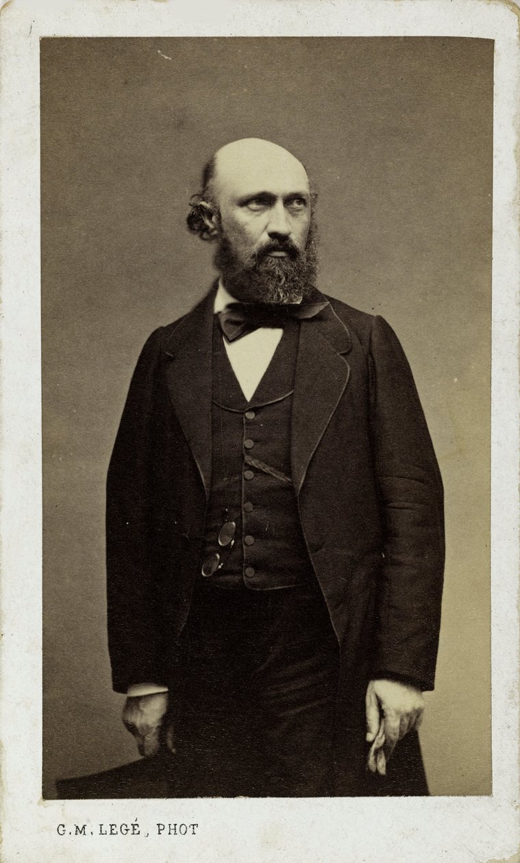 Portrett av pianisten og komponisten Louis Lacombe 1818-1884. av Georges Mathurin Legé