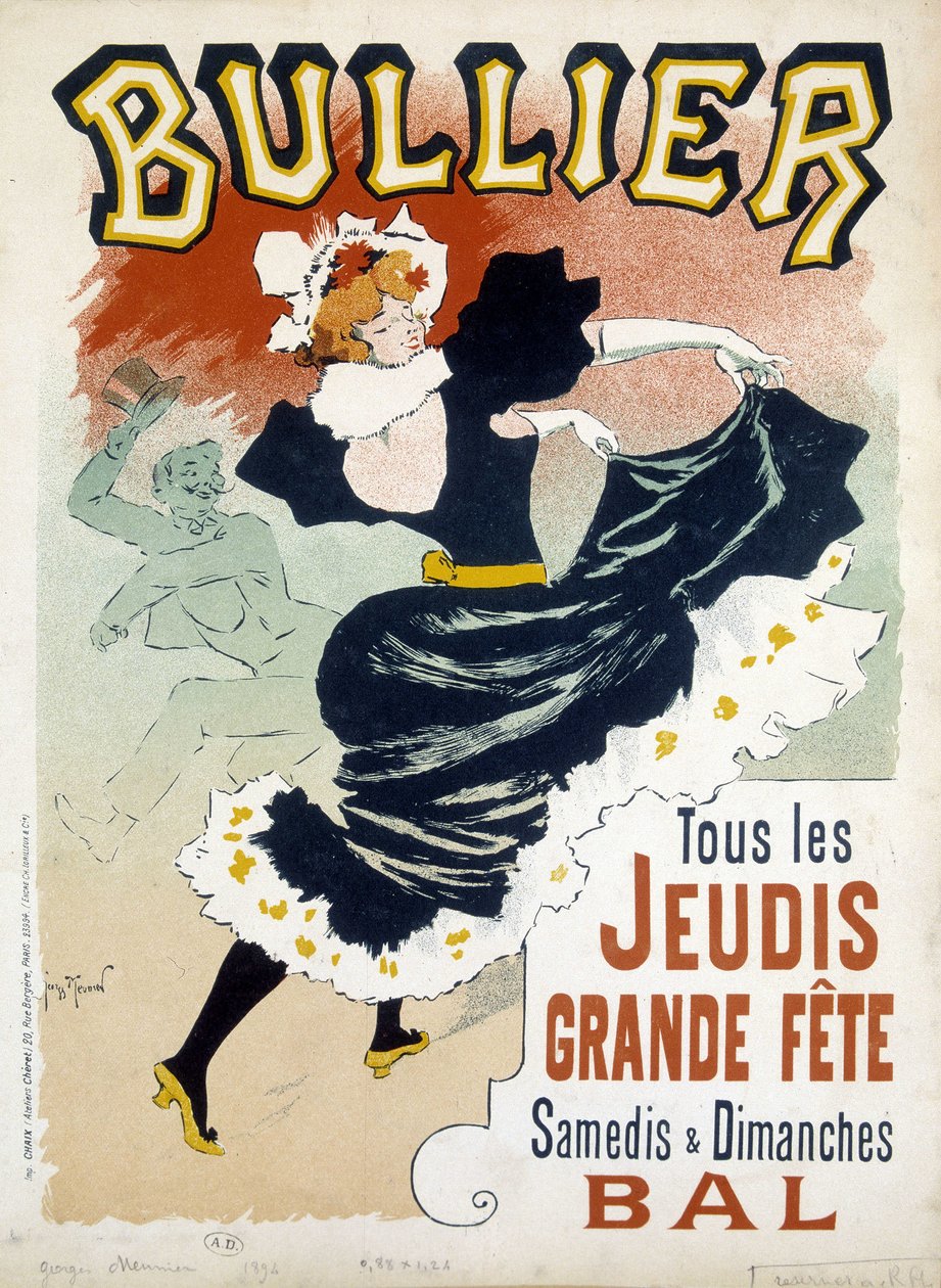 Plakat "Bullier"" for ball - puben på slutten av 1800-tallet av Georges Meunier