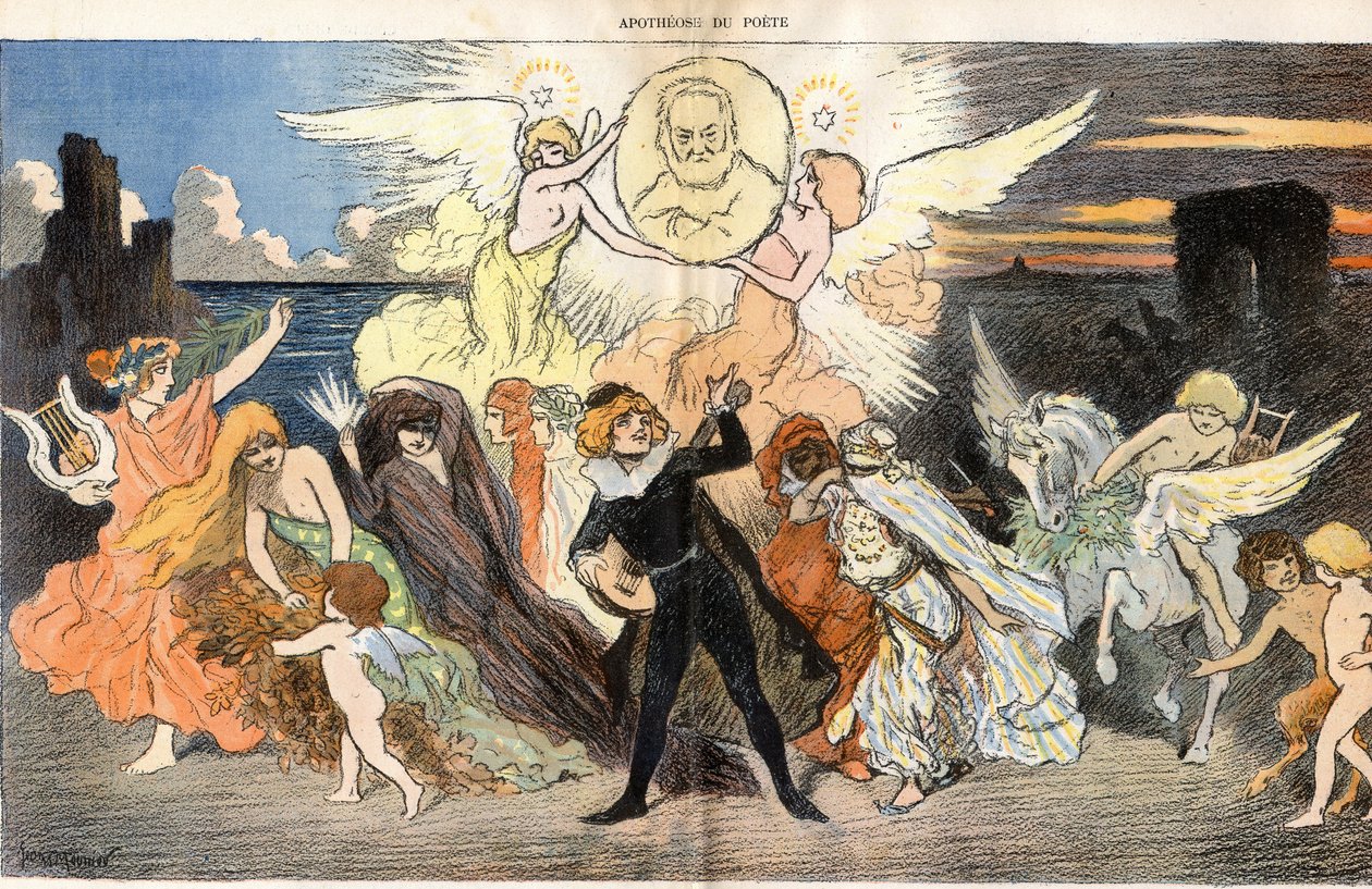 Poetens apoteose, en hommagea Victor Hugo (1802-1885) for feiringen av hundreårsdagen for hans fødsel av Georges Meunier