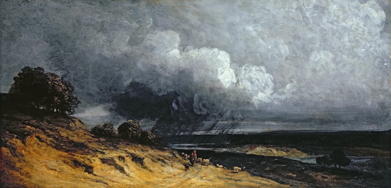 Storm nær Montmartre (olje på lerret) av Georges Michel