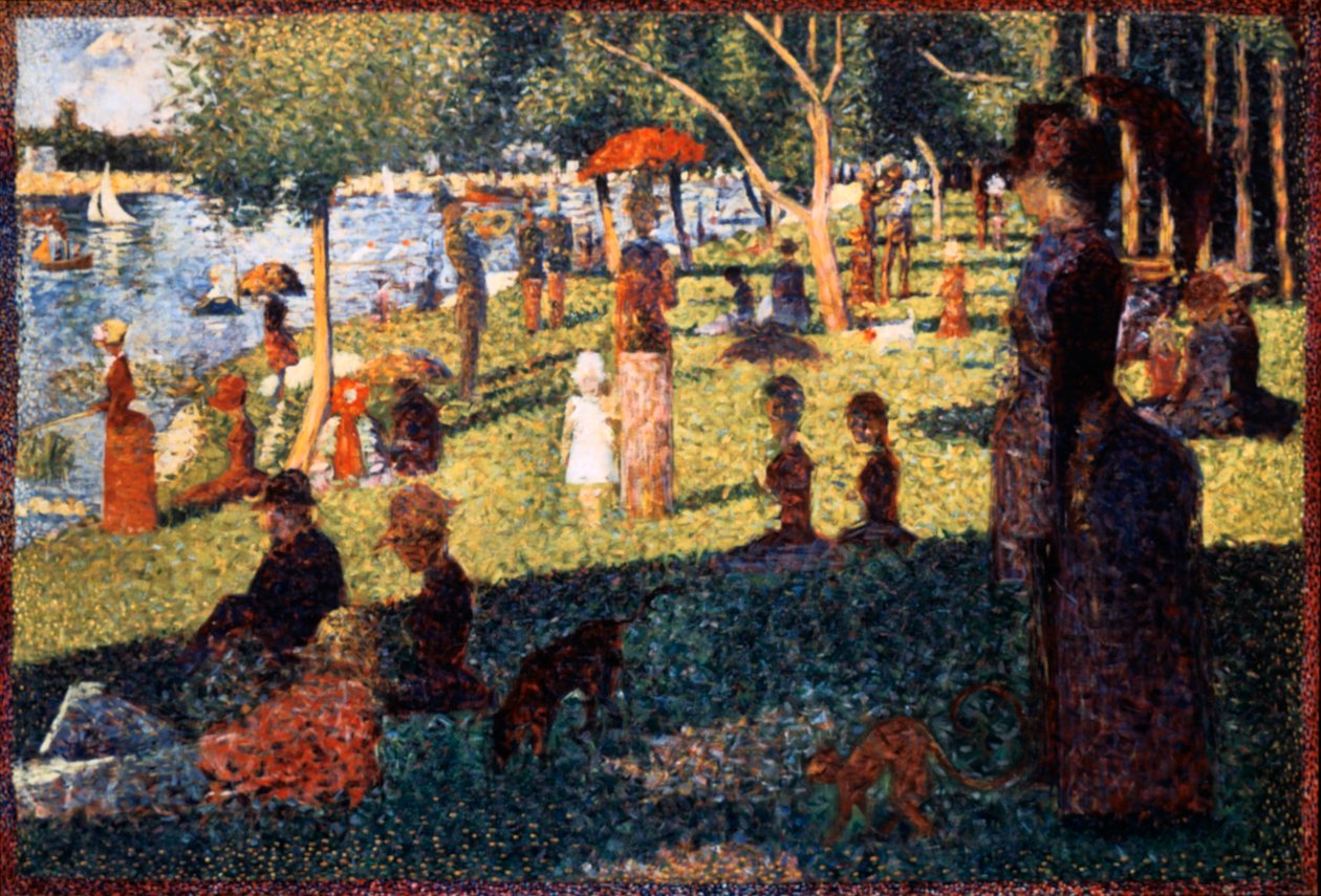 En søndag ettermiddag på øya La Grande Jatte, 1884-1886 av Georges Pierre Seurat