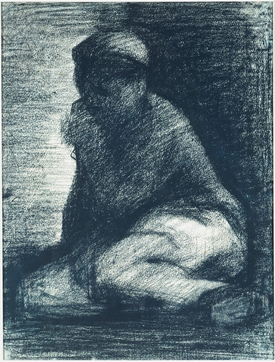 En ung mann på huk, ca. 1882 av Georges Pierre Seurat