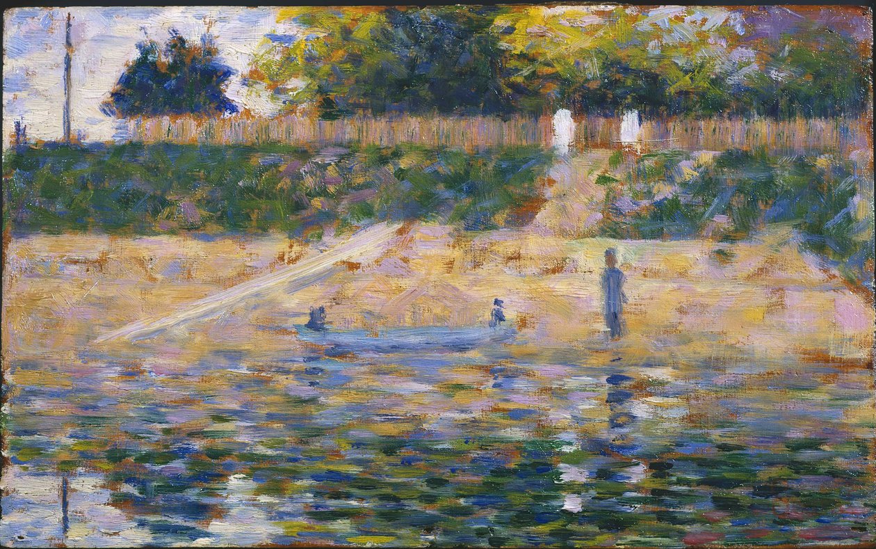Båter nær stranden ved Asnieres, ca. 1883. av Georges Pierre Seurat