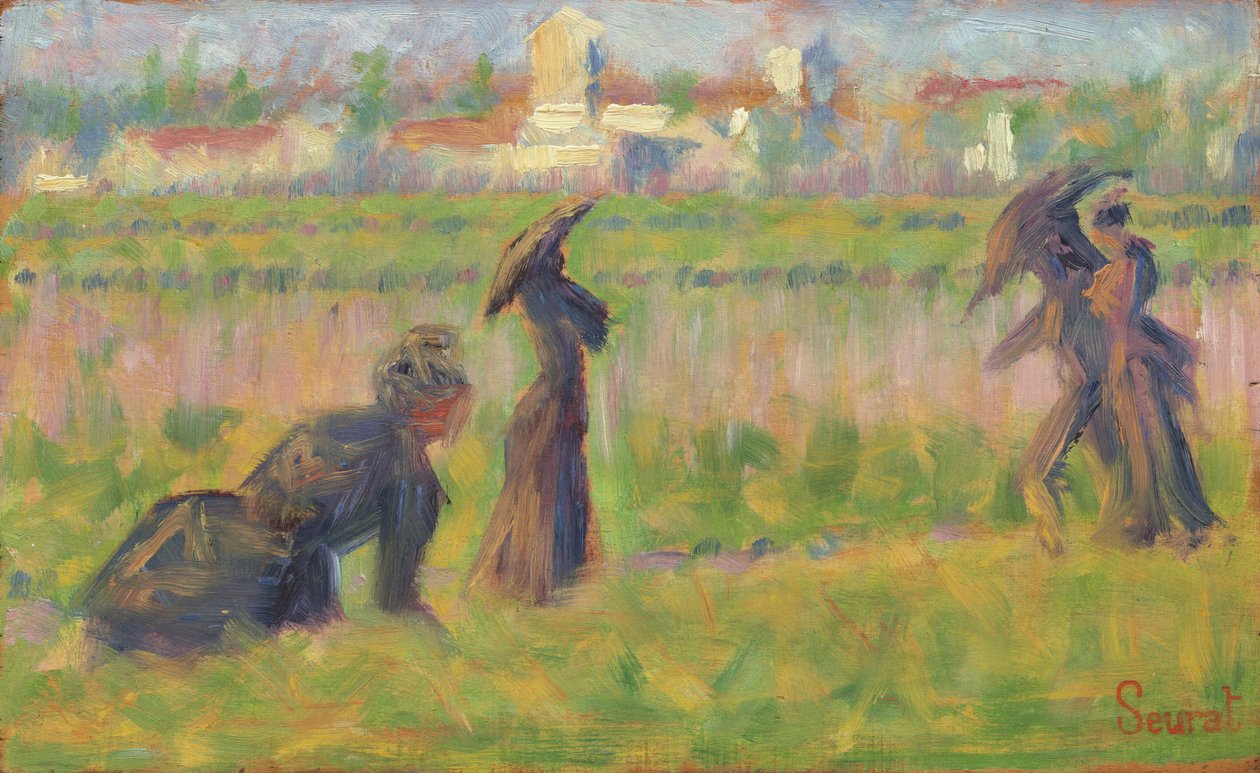 Figurer i et landskap, ca. 1883. av Georges Pierre Seurat