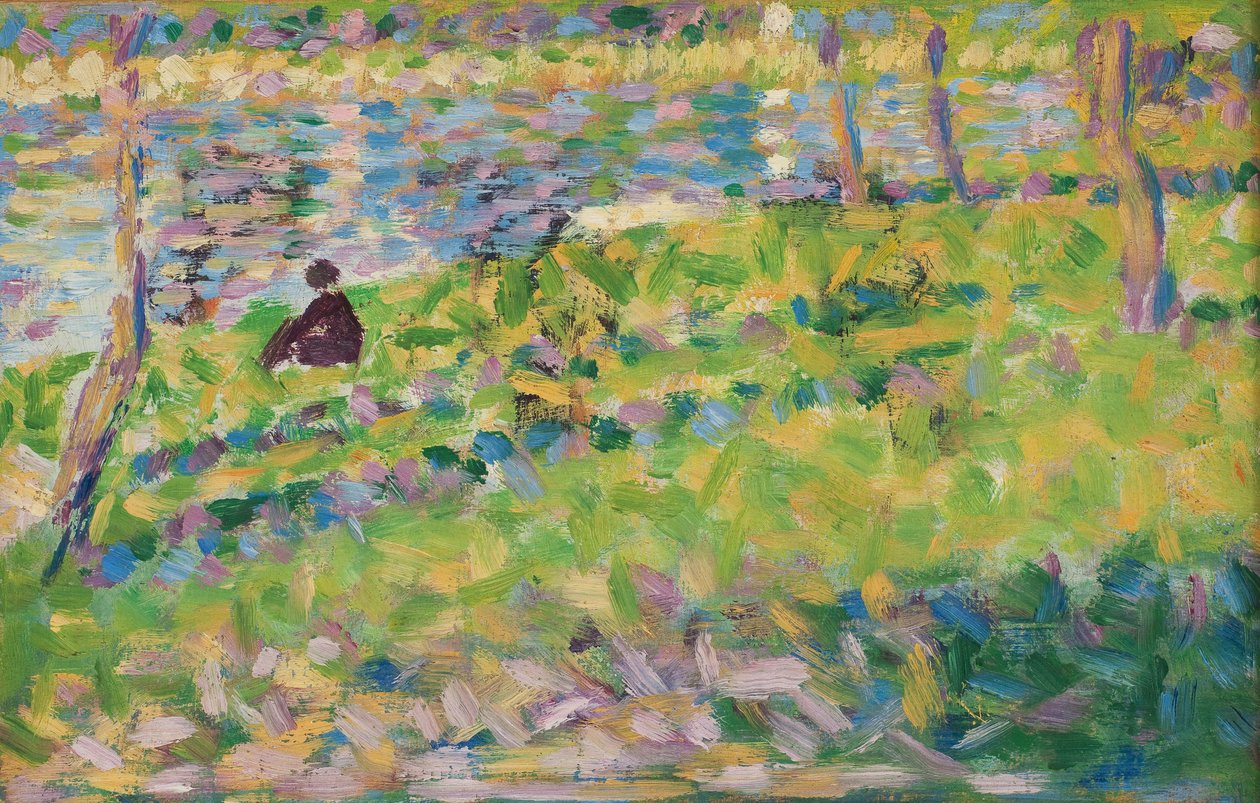 Landskap, sittende mann av Georges Pierre Seurat