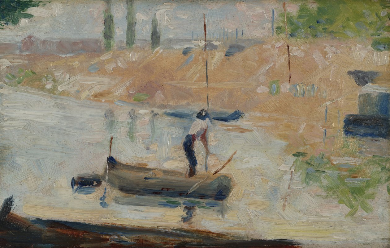 Mann i båt, ca. 1884 av Georges Pierre Seurat