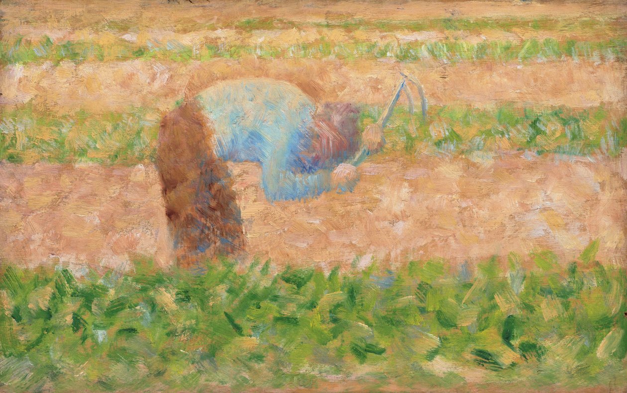 Mann med en hakke, ca. 1882. av Georges Pierre Seurat