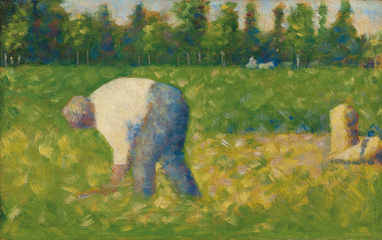 Arbeidsveiing; Arbeidende bonde, 1882-1883 av Georges Pierre Seurat