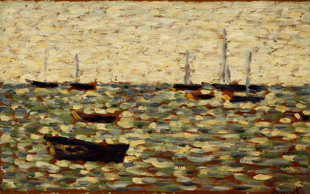 Havet på Grandcamp; La Mer a Grandcamp, 1885 av Georges Pierre Seurat