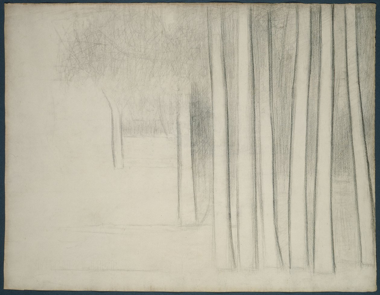 Trestammer (studie for La Grande Jatte) av Georges Pierre Seurat