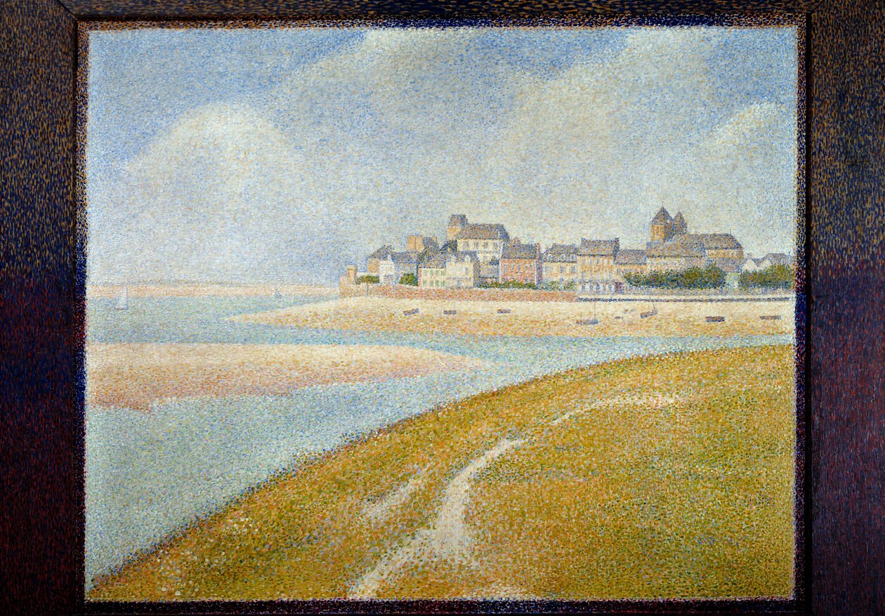 Utsikt over Le Crotoy fra oppstrøms av Georges Pierre Seurat
