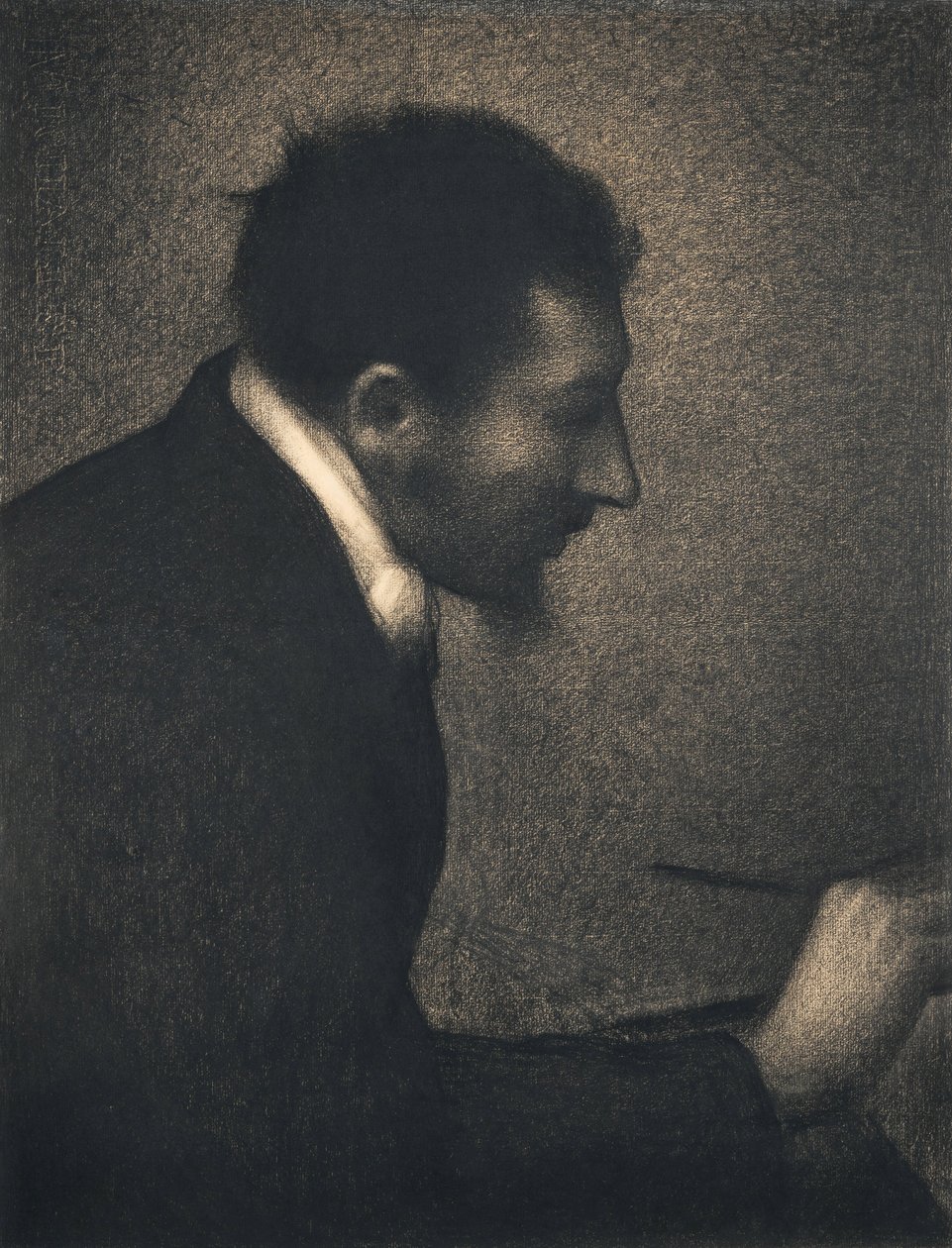Aman-Jean, 1882-83 (fortsatt fargestift på Michallet-papir) av Georges Seurat