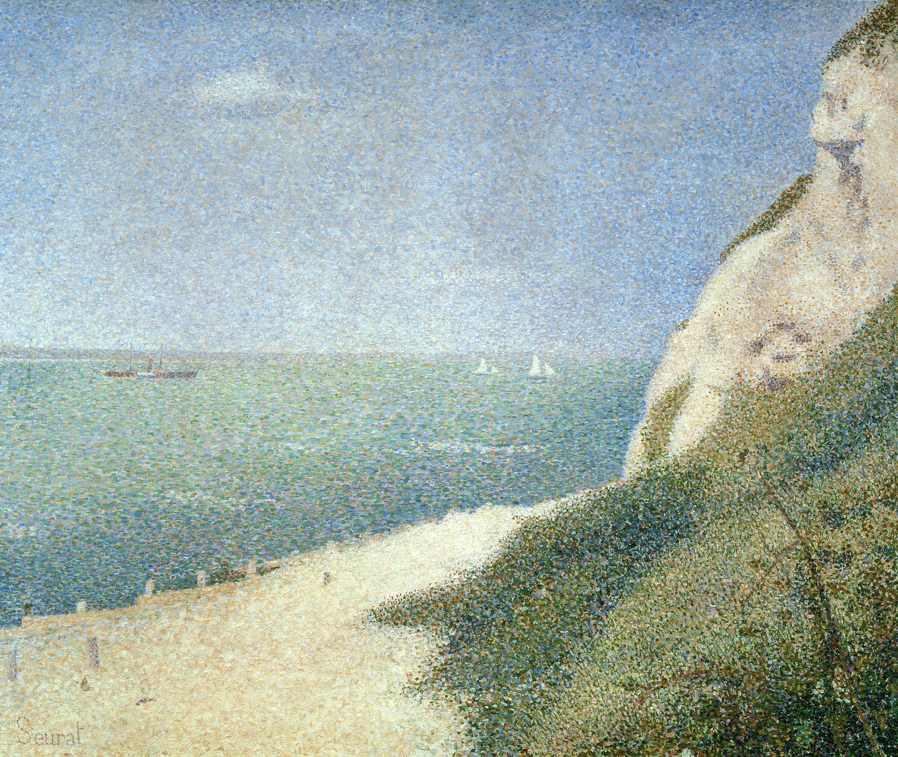 Stranden ved Bas Butin, Honfleur, 1886 av Georges Seurat