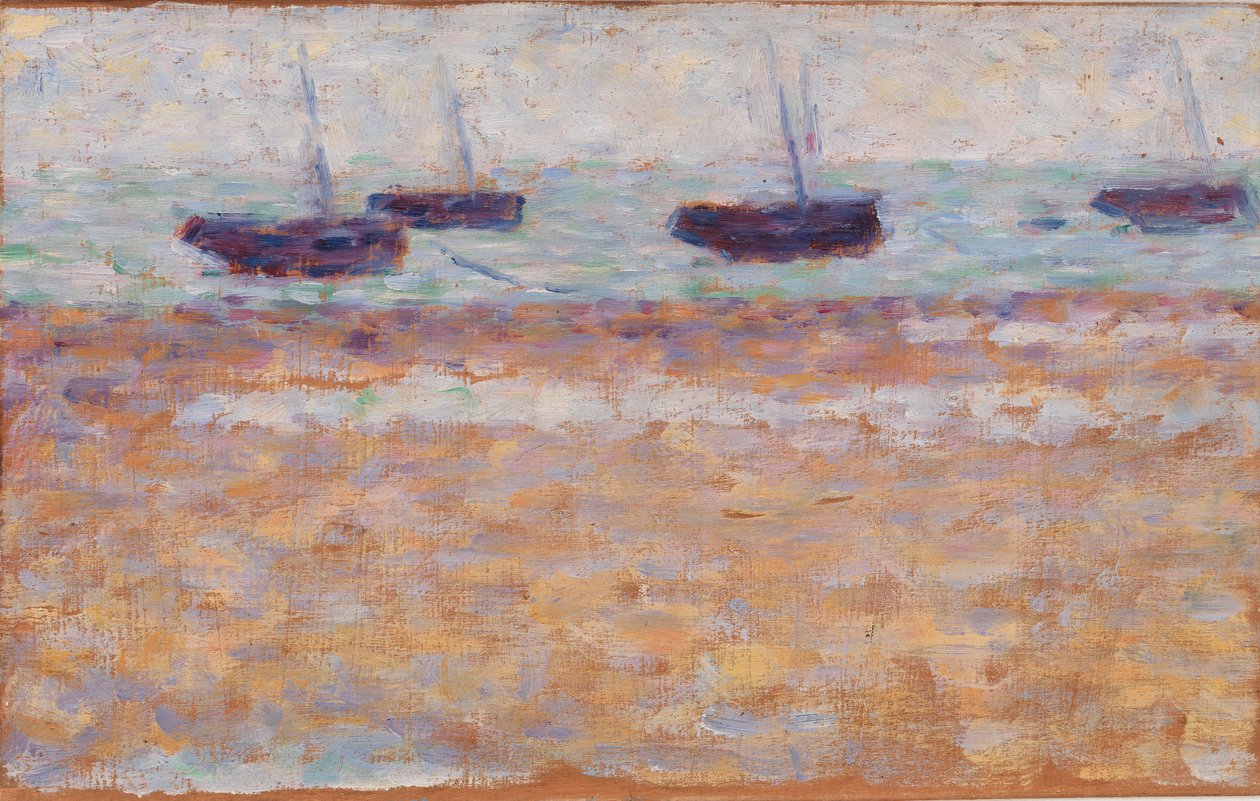 Fire båter på Grandcamp av Georges Seurat
