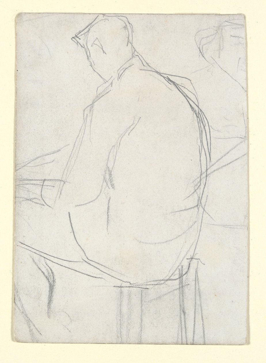 Mann som sitter på en krakk av Georges Seurat