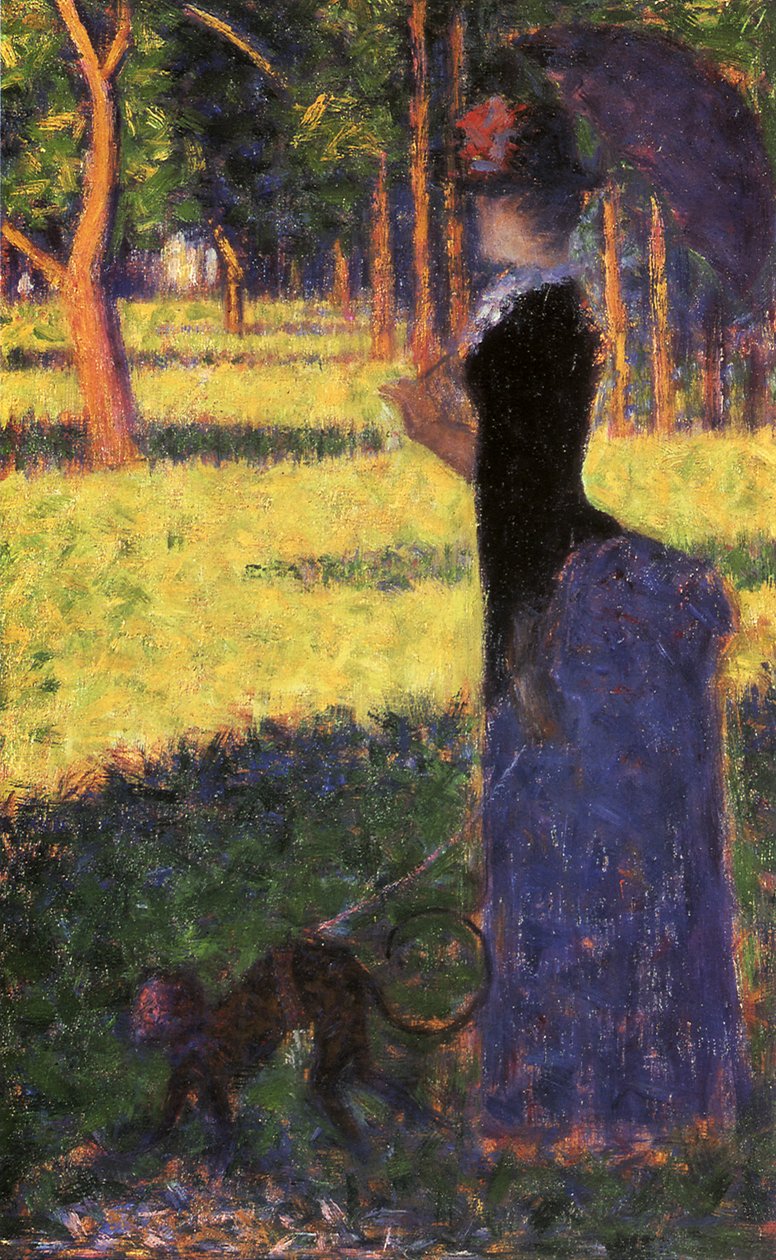 Studie for La Grande Jatte: Woman with a Monkey, 1884 av Georges Seurat