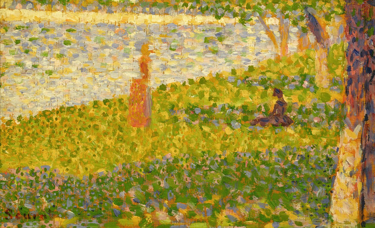 Kvinner på elvebredden, studie for La Grande Jatte, ca. 1885-86 av Georges Seurat