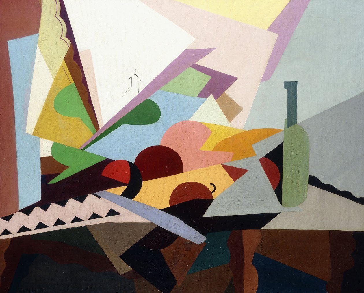 Stilleben foran et vindu, ca. 1922 av Georges Valmier