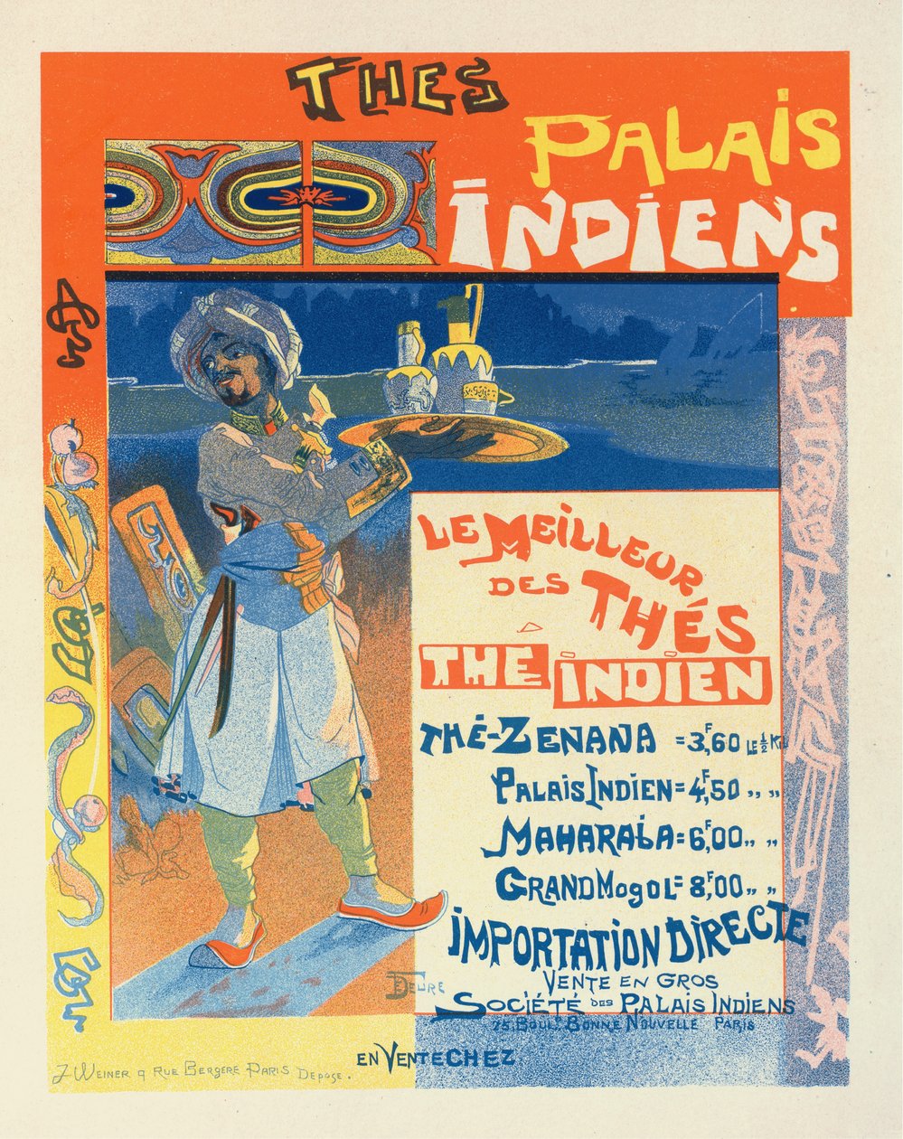 Te fra det indiske palasset, ca. 1900. av Georges de . Feure