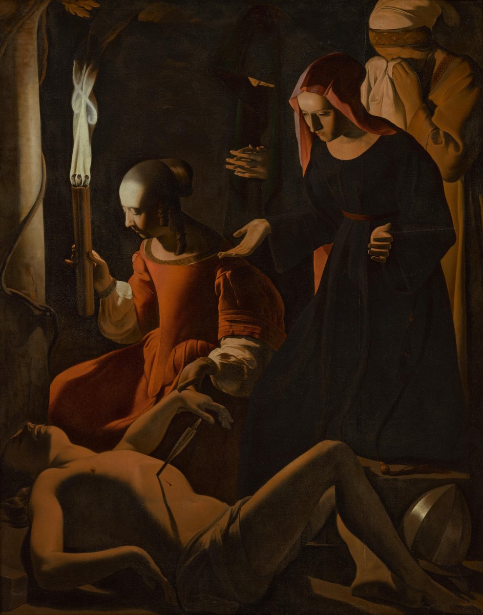 Funnet av den hellige Sebastian av Georges de La Tour