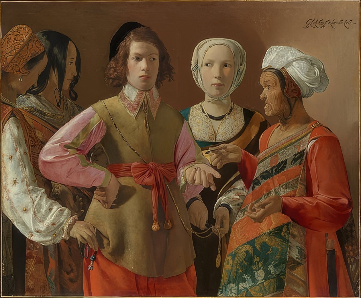 Spådame. Sannsynligvis 1630-tallet av Georges de La Tour