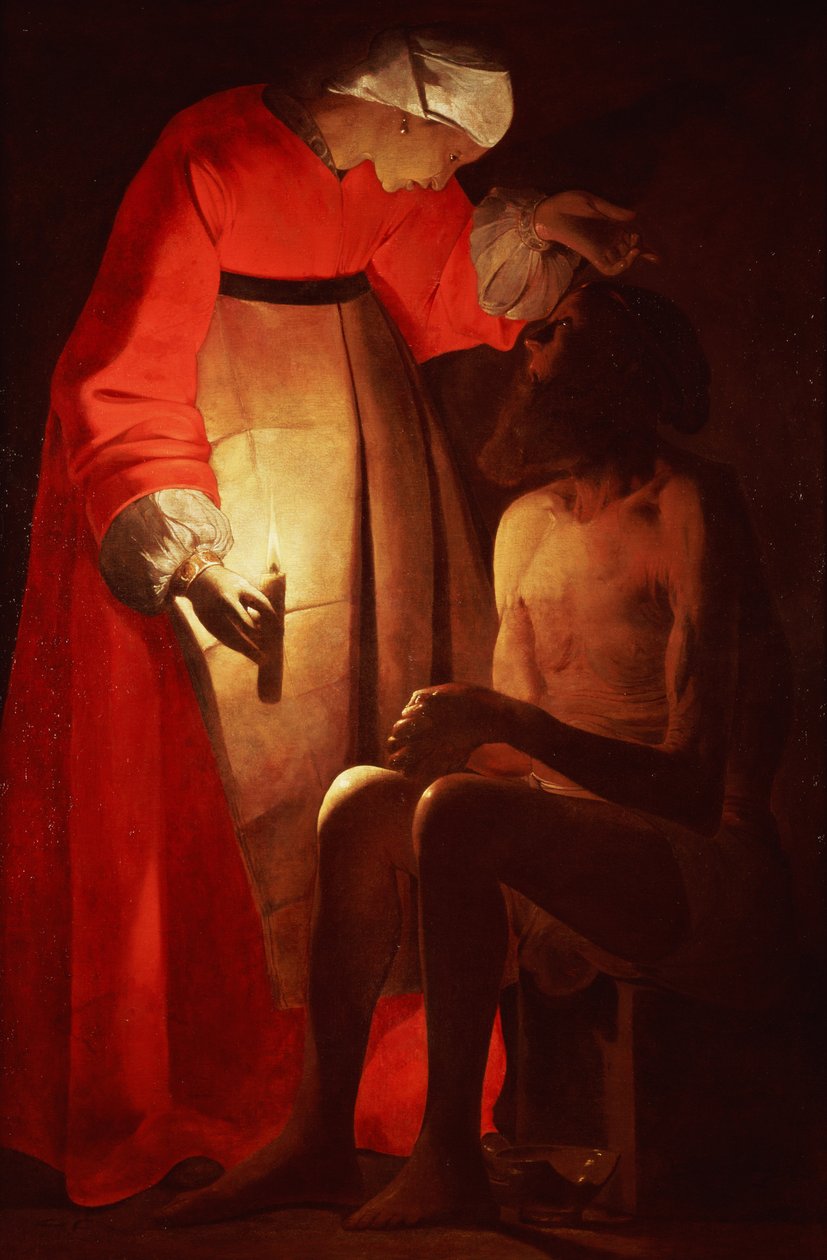 Job hånet av sin kone av Georges de La Tour