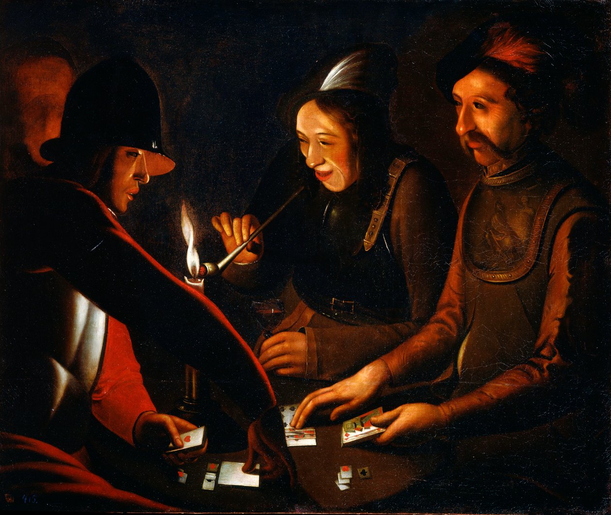 Soldater som spiller kort, 1600-tallet av Georges de La Tour