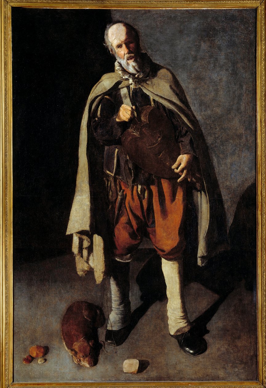 Den gamle hunden. Maleri av George of the Tower (1593-1652) av Georges de La Tour