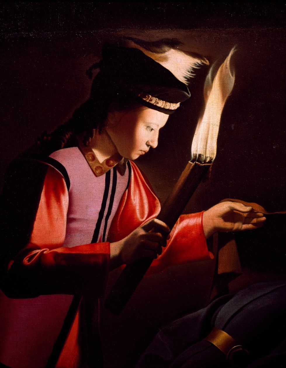 Oppdagelse av kroppen til St. Alexis, av Georges de La Tour (1593-1652), Detalj av Georges de La Tour