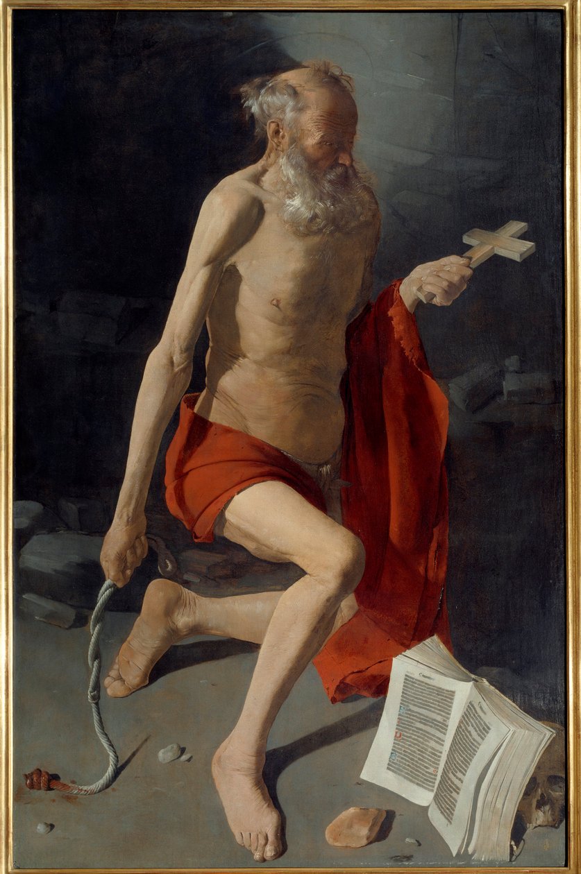 Den hellige Jerome. Maleri av Georges De La Tour (1593-1652) av Georges de La Tour