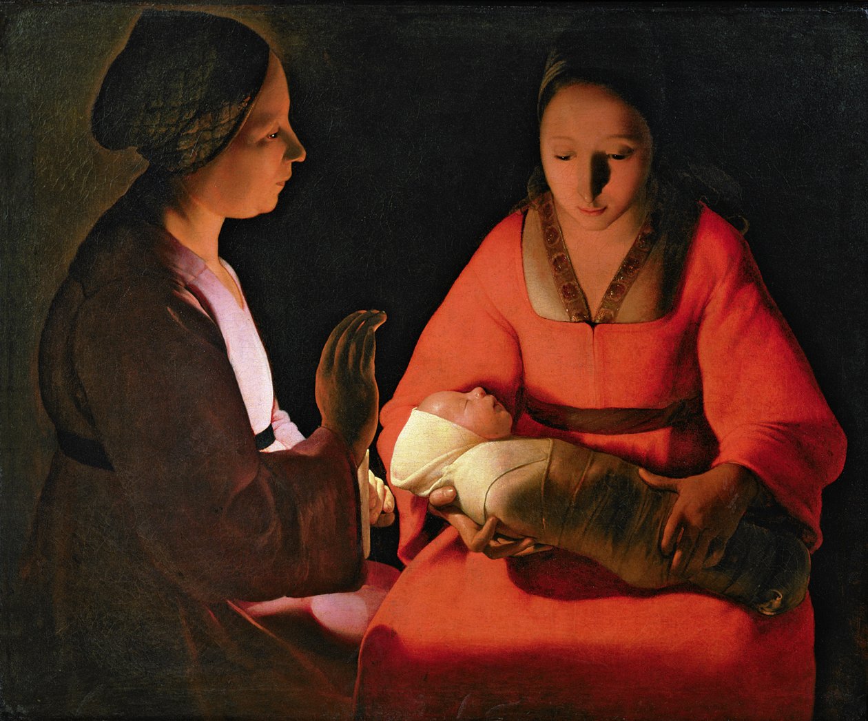 The New Born Child, slutten av 1640-tallet (olje på lerret) av Georges de La Tour