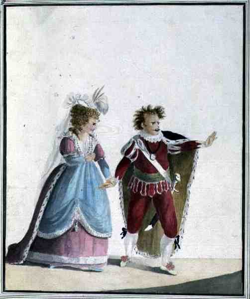 John Edwin (1749-90) og Sarah Siddons (1755-1831) (akvarell på papir) av Georgiana Jane Keate