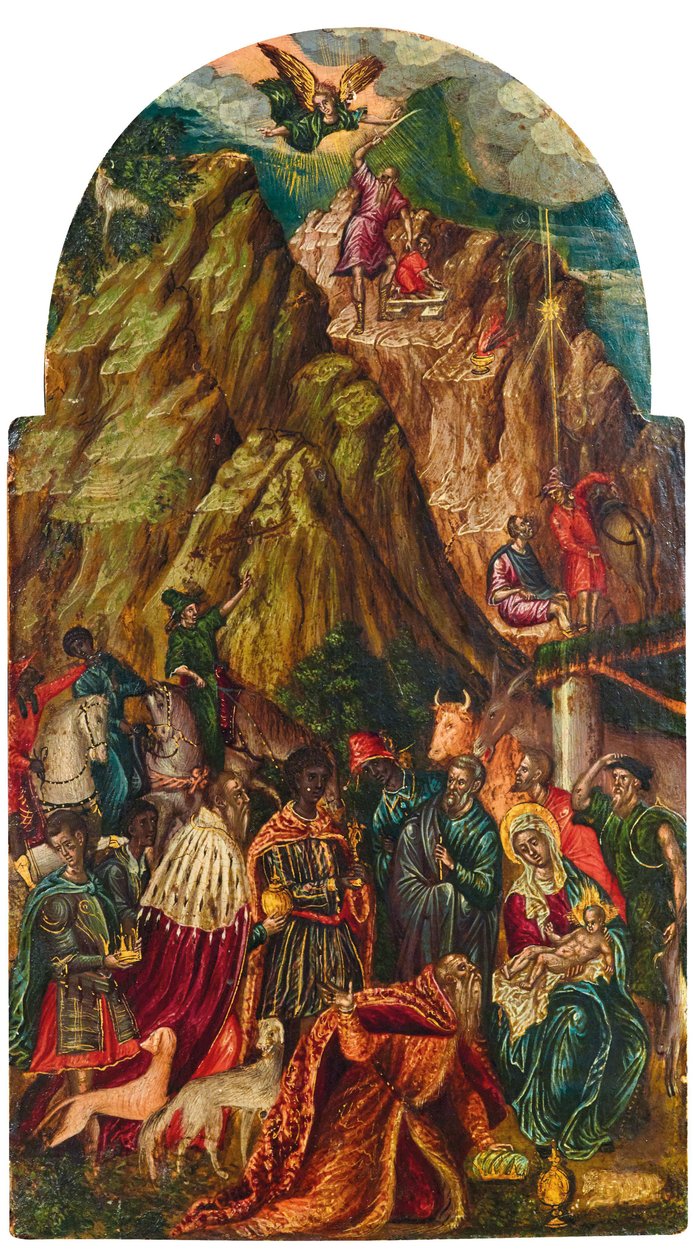 The Sacrifice of Isaac og The Adoration of the Magi, 1500-tallet. av Georgios Klontzas