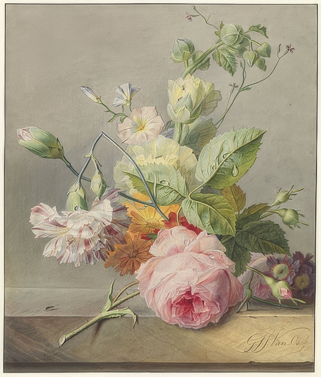 Stilleben med blomster. Rundt 1800-25 av Georgius Jacobus Johannes van Os