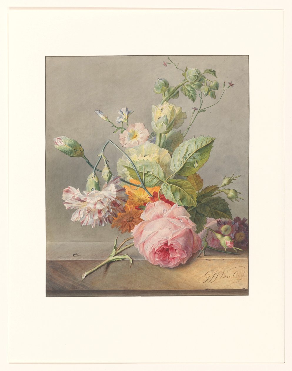 Blomsterstilleben blomsterdekorasjon av Georgius Jacobus Johannes van Os