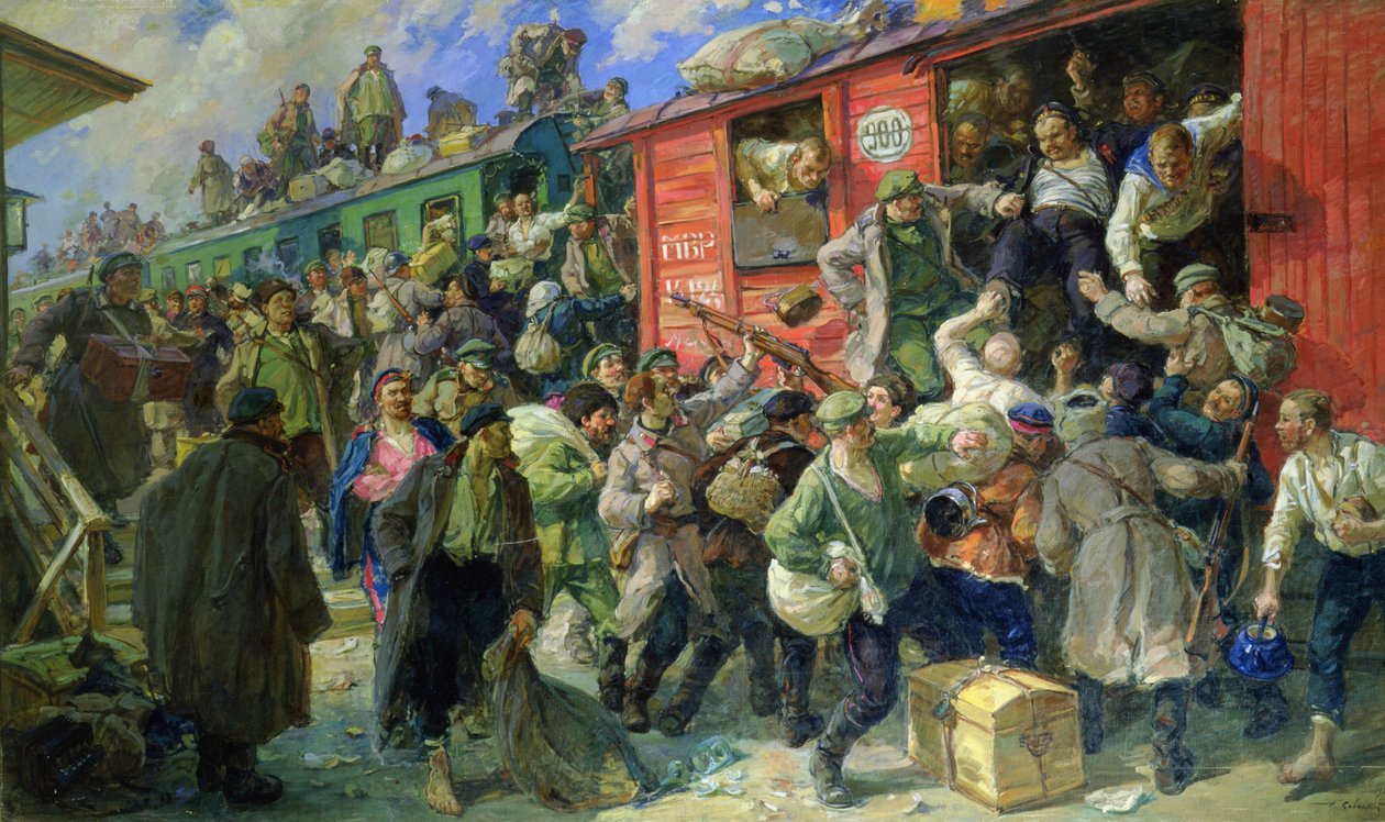 Spontan løslatelse av de tsaristiske væpnede styrker i 1917 av Georgiy Konstantinovich Savitsky