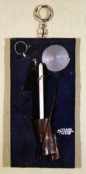 Russian Sailor (abstrakt komposisjon), ca. 1920 (blandet media på trepanel) av Georgy (circle of) Stenberg